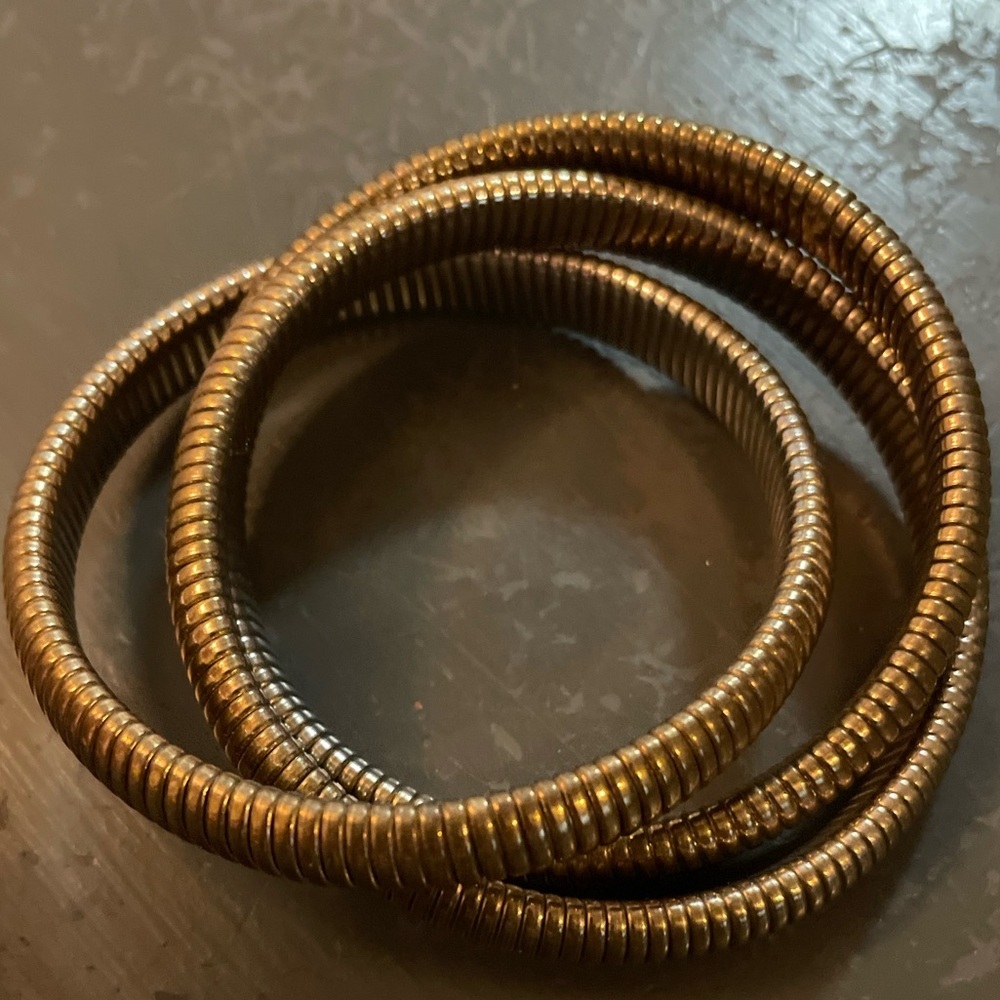 Gold Bronze Coil Bracelets - Picture 2 of 2